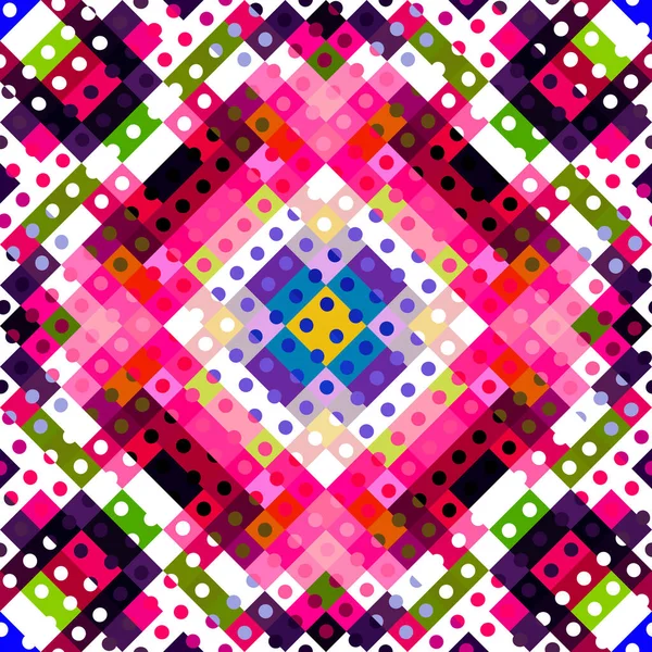 Capricios Model Pixel Geometric Jucăușă Distractiv Caleidoscopic Tapet Roz Mozaic — Fotografie, imagine de stoc