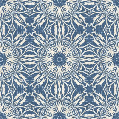 Çiftlik evi mavi kar tanesi desenli arka plan. Frosty batik damasch fransız efekti kusursuz arkaplan. Şenlikli soğuk tatil sezonu duvar kâğıdı döşemesi