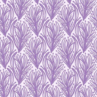 Cinsiyet olarak nötr mor botanik yaprak, dikişsiz raster arka plan. Basit, kaprisli, 2 tonlu bir model. Çocuk bezi duvar kâğıdı ya da her yerde skandal var.