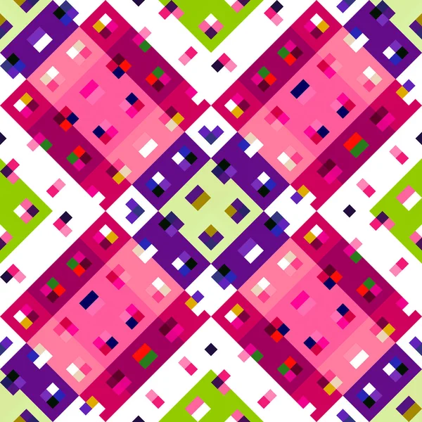 Kaleidoscopisch Geo Pixel Patroon Speelse Leuke Roze Behang Kleurrijke Zomer — Stockfoto