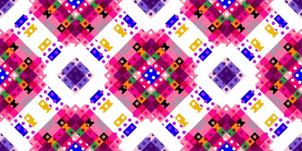 Ett Nyckfullt Geometriskt Pixelmönster Lekfull Rolig Kalejdoskopisk Rosa Tapet Färgglada — Stockfoto