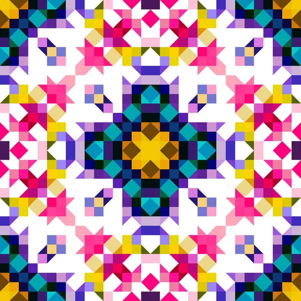 Model Pixel Geometric Retro Jucăușă Distractiv Caleidoscopic Tapet Roz Mozaic — Fotografie, imagine de stoc