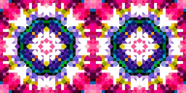 Ретро Геометрический Пиксельный Рисунок Веселые Розовые Обои Цветные Летние Винтажные — стоковое фото