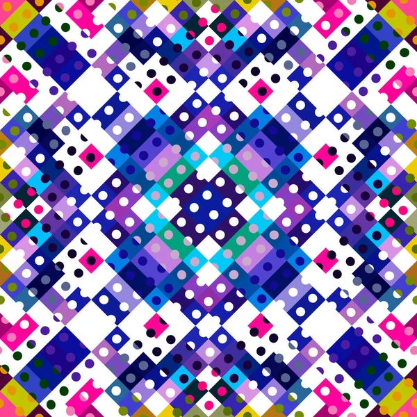 Patrón Caprichoso Píxeles Geométricos Juguetón Divertido Caleidoscópico Fondo Pantalla Color —  Fotos de Stock