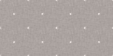 Seamless christmas snowflake woven linen border. Two tone seasonal grey farmhouse frost edging. Holiday textile for french Xmas snow washi tape