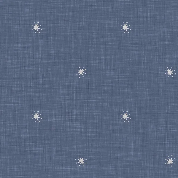 Seamless Christmas Snowflake Woven Linen Pattern Two Tone Seasonal Farmhouse — Zdjęcie stockowe