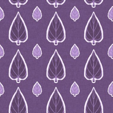 Cinsiyet olarak nötr mor botanik yaprak, dikişsiz raster arka plan. Basit, kaprisli, 2 tonlu bir model. Çocuk bezi duvar kâğıdı ya da her yerde skandal var.