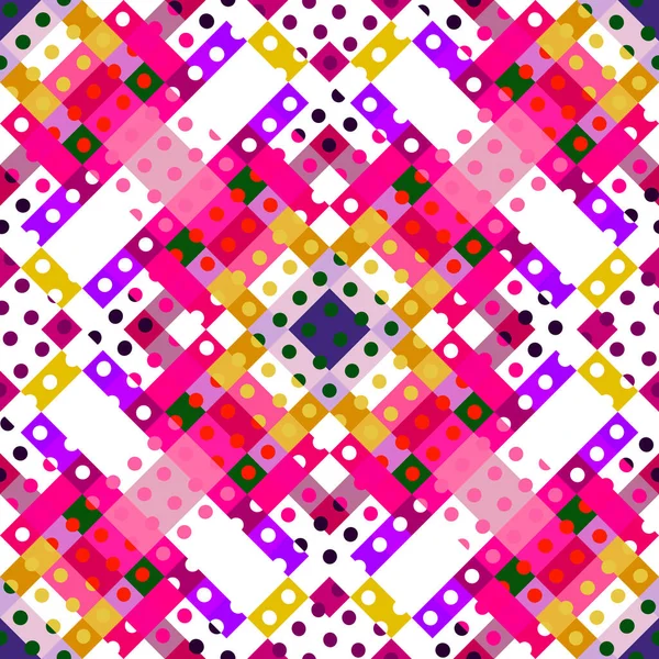 Szeszélyes Geometriai Pixel Minta Játékos Szórakoztató Kaleidoszkópos Rózsaszín Tapéta Színes — Stock Fotó