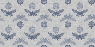 Çiftlik evi mavi kelebeği kusursuz sınır. Ekolojik güzellikler için kırsal Fransız yaban hayatı. Tuhaf lepidopteranın dekoratif tekstilini tekrarla