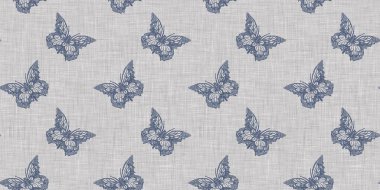 Çiftlik evi mavi kelebeği kusursuz sınır. Ekolojik güzellikler için kırsal Fransız yaban hayatı. Tuhaf lepidopteranın dekoratif tekstilini tekrarla