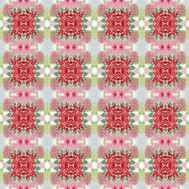 Kusursuz Noel noktasızdı. Aralık tatili için sezonluk kırmızılı dekoratif süs. Kış botanik klasik tarayıcı tekrar fayans