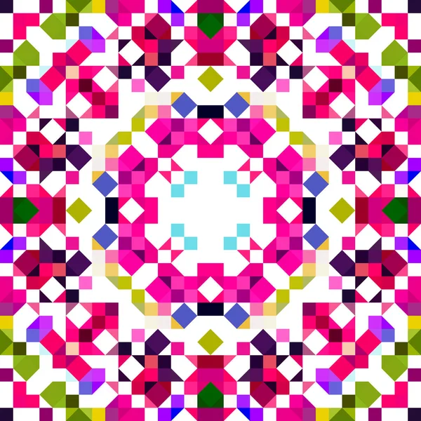 Patrón Píxeles Geométricos Retro Juguetón Divertido Caleidoscópico Fondo Pantalla Color — Foto de Stock