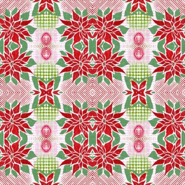 Kusursuz Noel noktasızdı. Aralık tatili için sezonluk kırmızılı dekoratif süs. Kış botanik klasik tarayıcı tekrar fayans