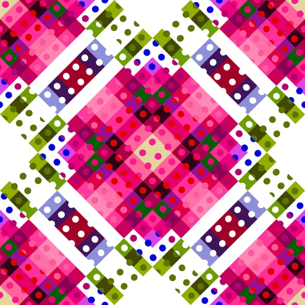 Patrón Caprichoso Píxeles Geométricos Juguetón Divertido Caleidoscópico Fondo Pantalla Color —  Fotos de Stock