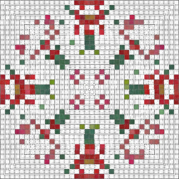 Seamless Christmas Poinsettia Cross Stitch Pattern Decorative Ornament Seasonal Red — стоковое фото