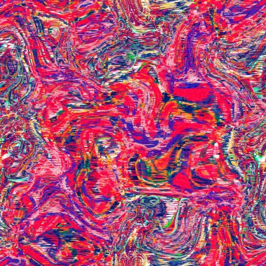 Canlı pembe çarpıtma deseni. Sıvı akış tasarımı için parlak renkli bir duvar kâğıdı. Pembe renkli mermer kaplama kağıt