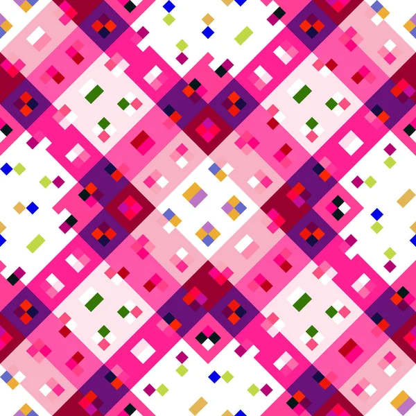 Kaleidoscopic Geo Pixel Pattern Playful Fun Pink Wallpaper Colorful Summer — Stock Photo, Image
