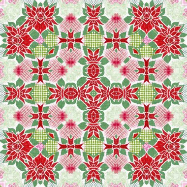 Kusursuz Noel noktasızdı. Aralık tatili için sezonluk kırmızılı dekoratif süs. Kış botanik klasik tarayıcı tekrar fayans