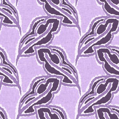 Cinsiyet olarak nötr mor botanik yaprak, dikişsiz raster arka plan. Basit, kaprisli, 2 tonlu bir model. Çocuk bezi duvar kâğıdı ya da her yerde skandal var.