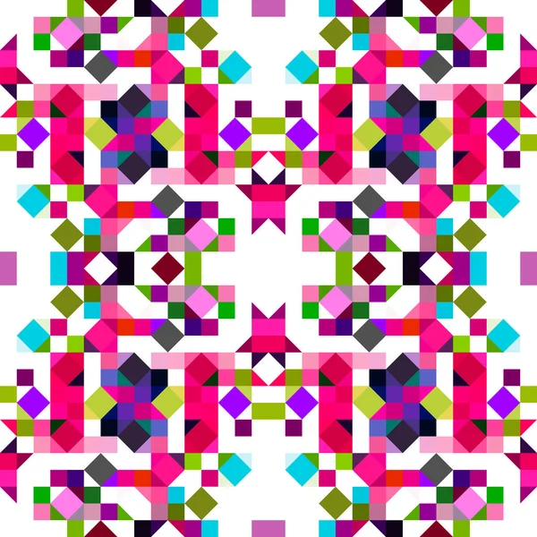Patrón Píxeles Geométricos Retro Juguetón Divertido Caleidoscópico Fondo Pantalla Color — Foto de Stock
