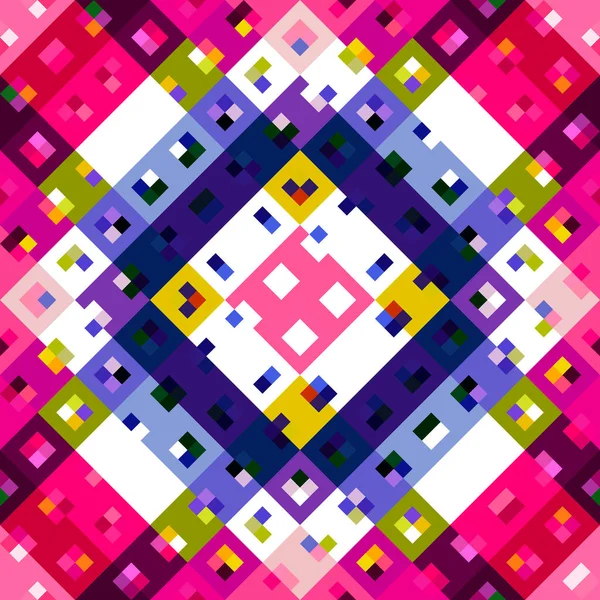 Kalejdoskopisk Geo Pixel Mönster Lekfull Rolig Rosa Tapet Färgglada Sommar — Stockfoto