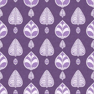 Cinsiyet olarak nötr mor botanik yaprak, dikişsiz raster arka plan. Basit, kaprisli, 2 tonlu bir model. Çocuk bezi duvar kâğıdı ya da her yerde skandal var.