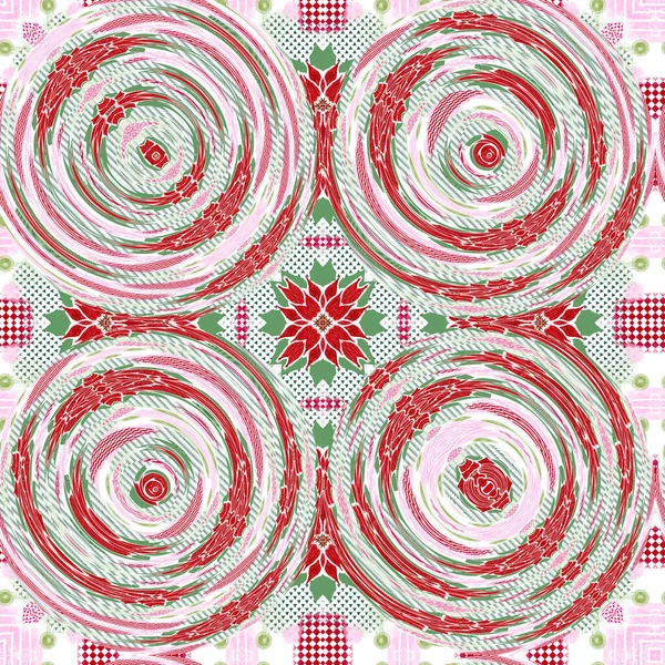Christmas Gift Wrap Pattern Contemporary Holiday Quilt Dotted Tile Multicolor — Stock Photo, Image