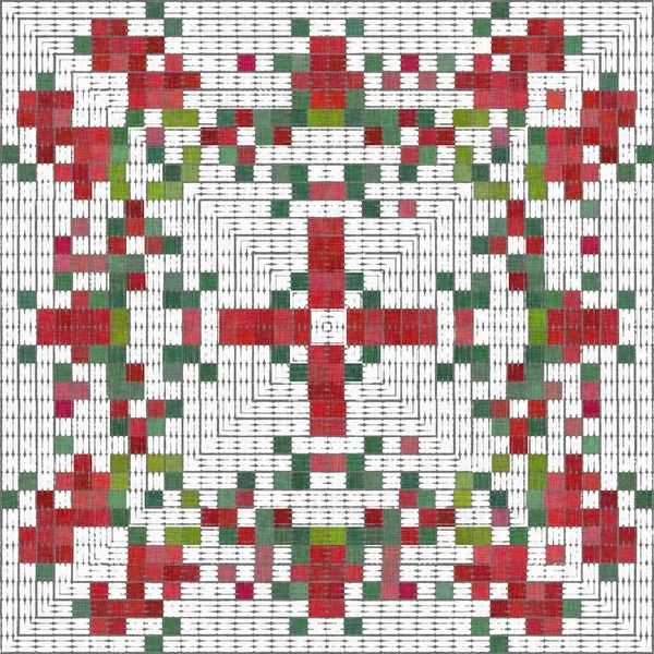 Seamless Christmas Poinsettia Cross Stitch Pattern Decorative Ornament Seasonal Red — стоковое фото