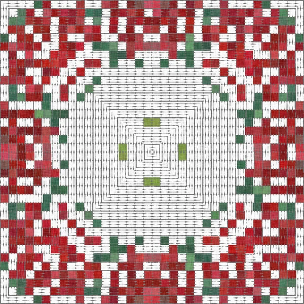 Seamless Christmas Poinsettia Cross Stitch Pattern Decorative Ornament Seasonal Red — Fotografia de Stock