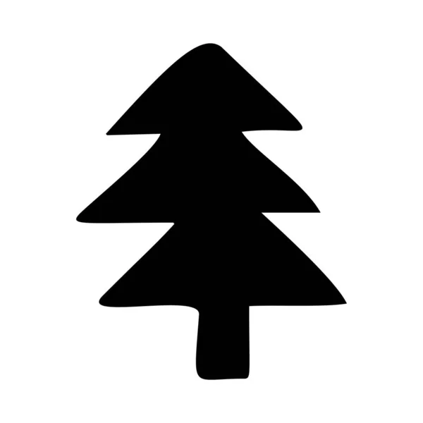 Sztuka Ludowa Boże Narodzenie Drzewo Kapryśny Bazgroły — Wektor stockowy