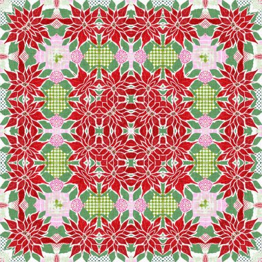 Kusursuz Noel noktasızdı. Aralık tatili için sezonluk kırmızılı dekoratif süs. Kış botanik klasik tarayıcı tekrar fayans