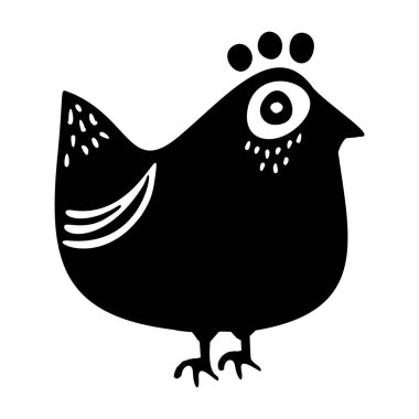 Tatlı paskalya tavuğu. Şirin çiftlik hayvanı çizimi