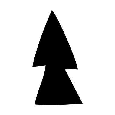 Xmas tatil ağacı linocut çizgi film vektörü