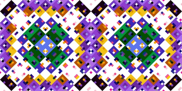 Retro geometric pixel pattern. Playful fun kaleidoscopic pink wallpaper. Colorful summer vintage geo dot mosaic for seamless texture background