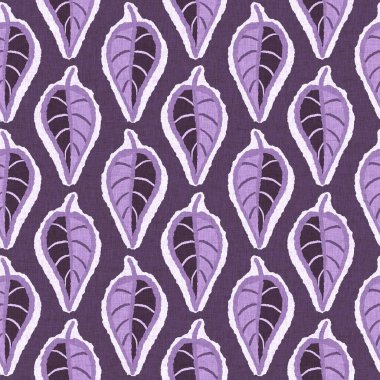 Cinsiyet olarak nötr mor botanik yaprak, dikişsiz raster arka plan. Basit, kaprisli, 2 tonlu bir model. Çocuk bezi duvar kâğıdı ya da her yerde skandal var.