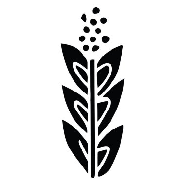 Folkart çiçek vektör illüstrasyonu. Botanik çocukları çiçek çizer.