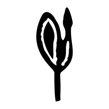 Folkart çiçek vektör illüstrasyonu. Botanik çocukları çiçek çizer.