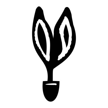 Çiçek desenli sevimli çiçek illüstrasyonu. Alçak kaşlı vektör. Basit el çizilmiş çiçek.