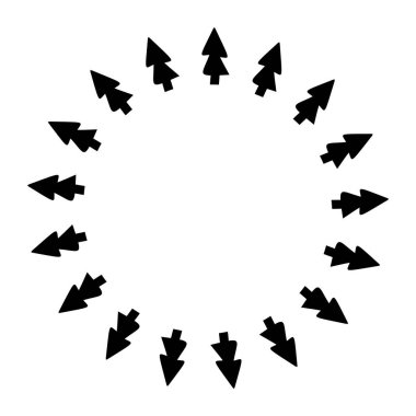 Açık hava orman vektör çerçevesi. Scandi blok baskı ormanlık sınır
