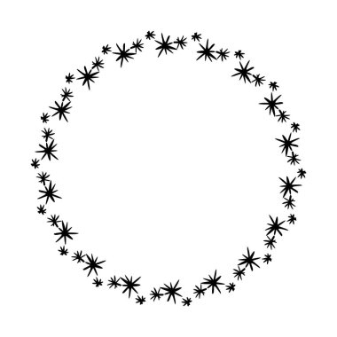 Yıldız vektör çerçevesi. Açık hava gökyüzü grafik pankartı