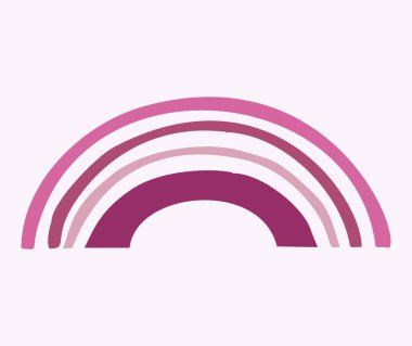 Whimsical kiddie rainbow vector illustration. Simple sky motif for viva magenta clipart