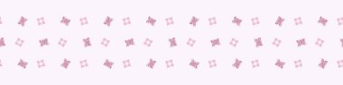 Whimsical butterfly seamless vector border. Beautiful garden bug for viva magenta washi tape