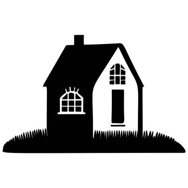 Çiftlik yeri tarzı şirin kır evi motifi. Kırsal evlerin ilginç illüstrasyonları