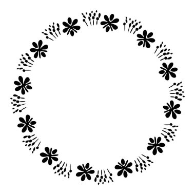 Ornate floral wreath illustration. Vector delicate vector frame for wedding invitation