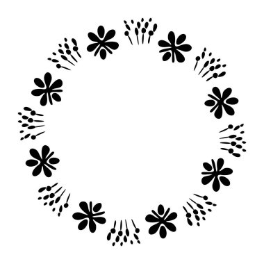 Ornate floral wreath illustration. Vector delicate vector frame for wedding invitation