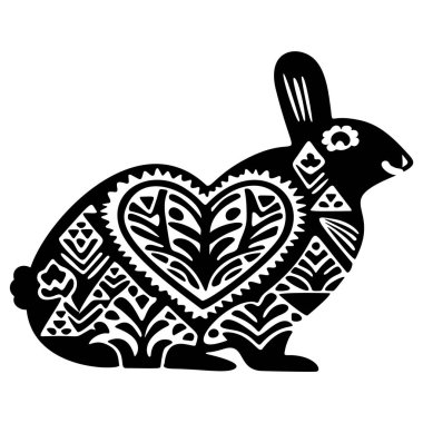 Tatlı Paskalya tavşanı çizgi film klibi. Vektör tavşan motifi