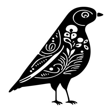 Cute bird vector illustration. Low brow ornithology wildlife motif