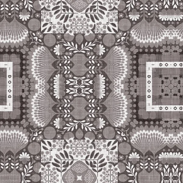 French Style Grey Intricate Damask Seamless Pattern Tone Country Cottage — стоковое фото