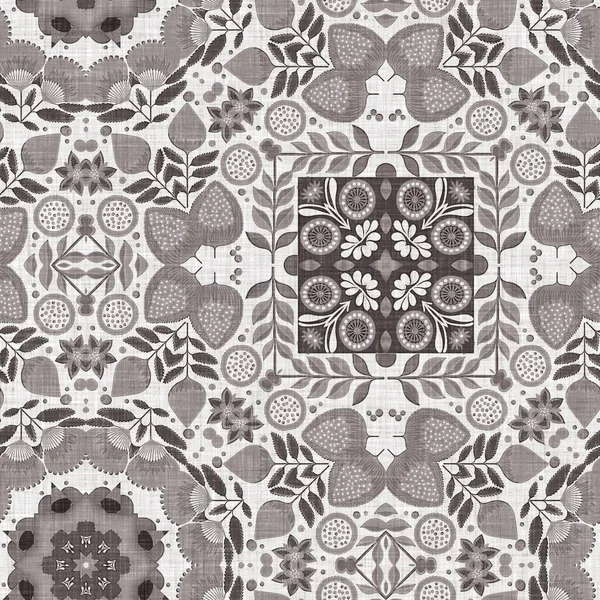 Country Cottage Grey Intricate Damask Seamless Pattern Tone French Style — Fotografia de Stock