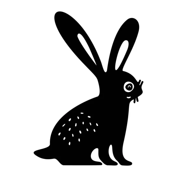 Симпатичный Мультяшный Клипарт Пасхального Зайца Векторный Мотив Кролика — стоковый вектор